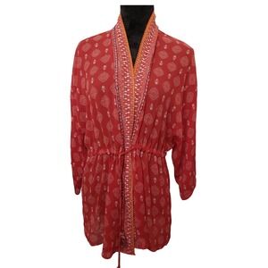 Women's Xhileration Red Sheer Lightweight Robe‎ Size XS/S